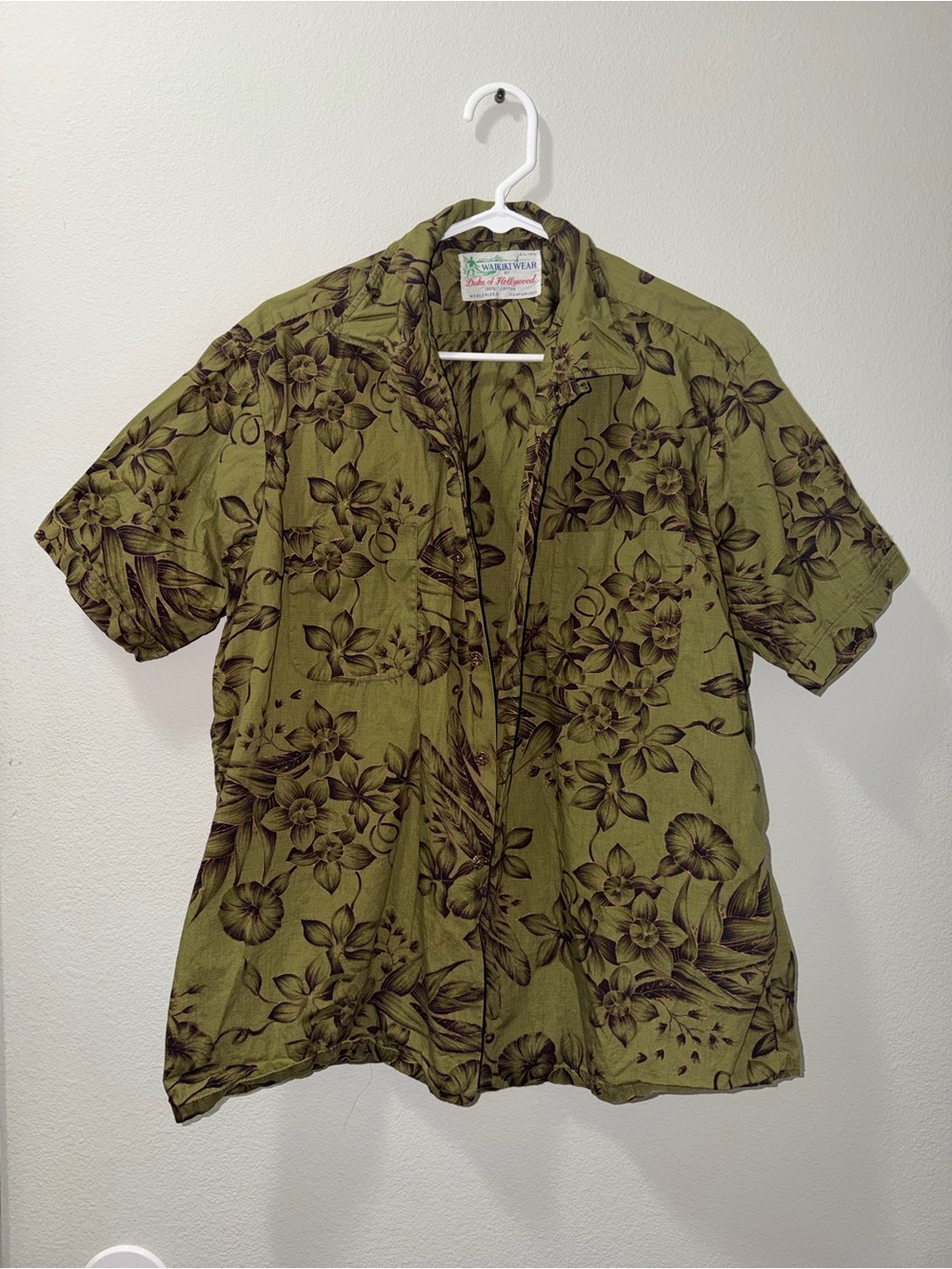 Mens Vintage 1950's-60's Hawaiian Waikiki Wear By Duke Of Hollywood Shirt L RARE